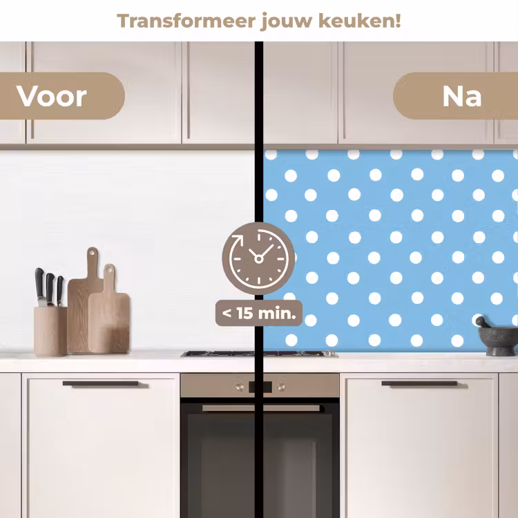 Keuken achterwand - Polka - Dots - Blauw — 2