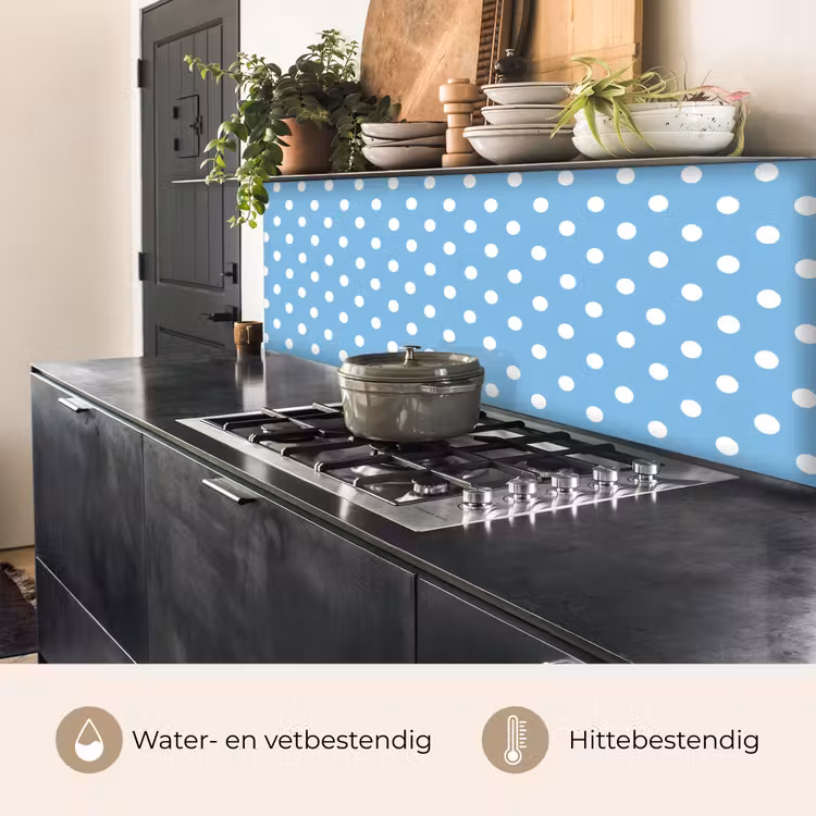Keuken achterwand - Polka - Dots - Blauw — 3