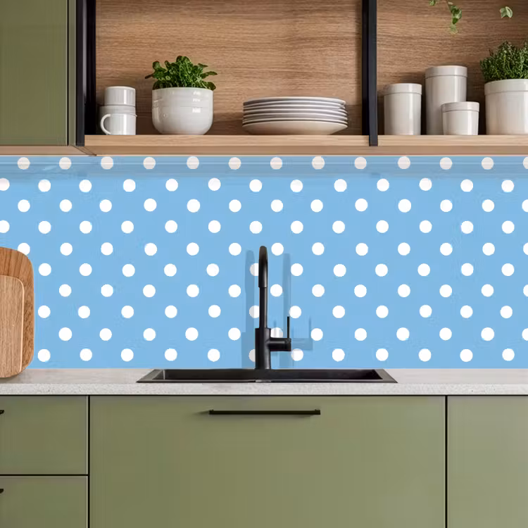 Keuken achterwand - Polka - Dots - Blauw — 5