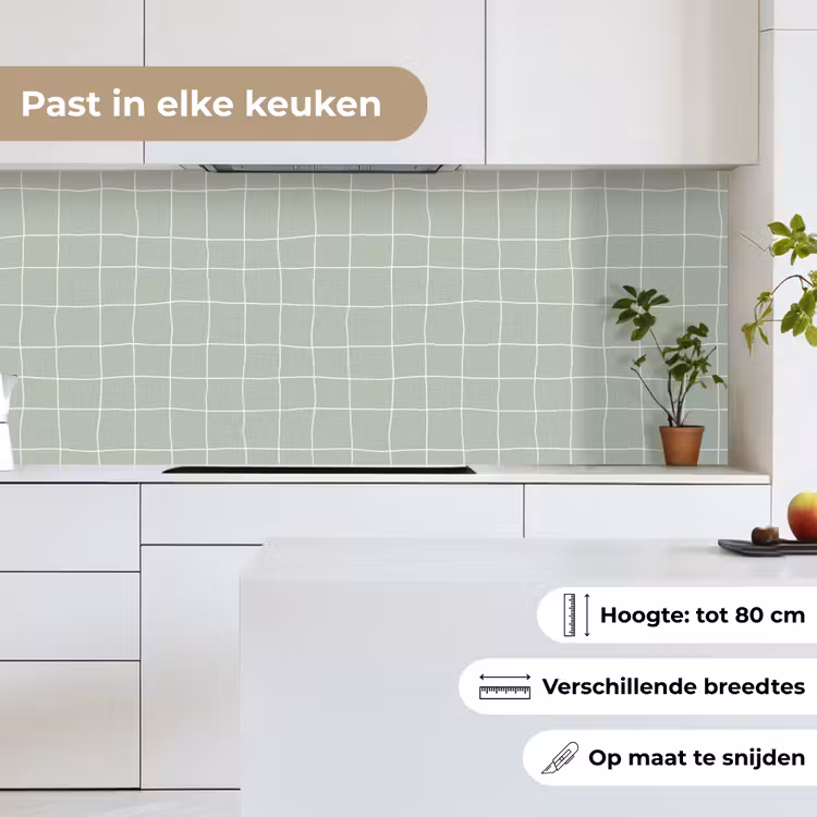 Keuken achterwand - Ruitpatroon - Golvend - Groen — 4