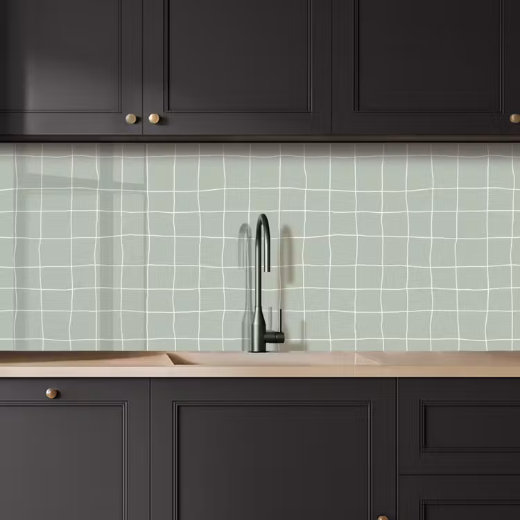 Keuken achterwand - Ruitpatroon - Golvend - Groen — 6
