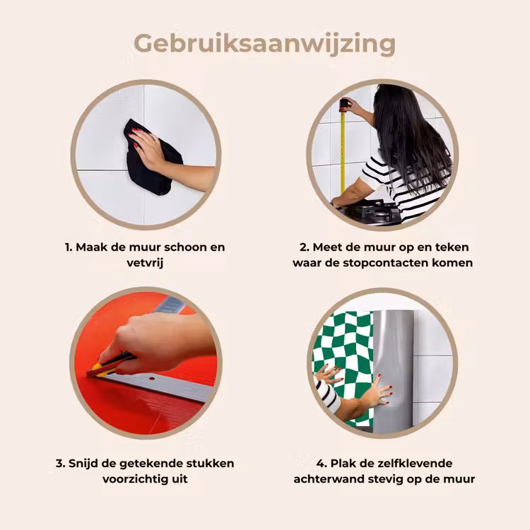 Keuken achterwand - Schaakbord - Golvend - Groen — 7