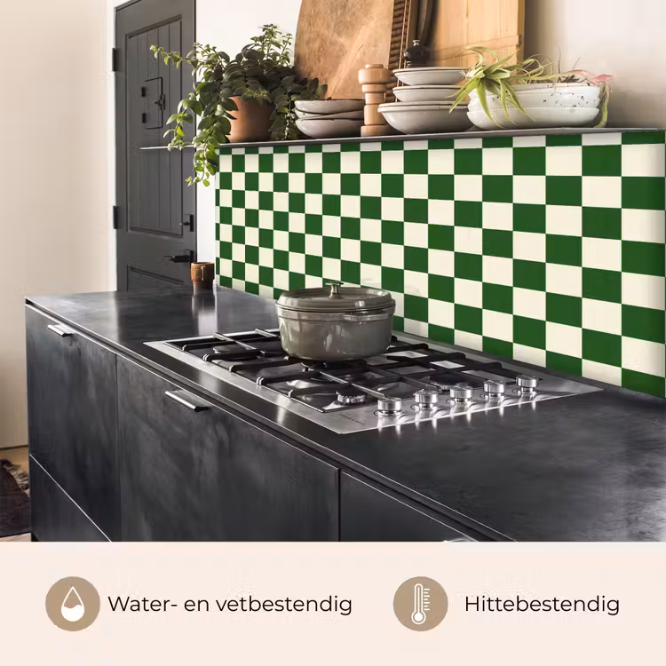 Keuken achterwand - Schaakbord - Patroon - Groen — 3