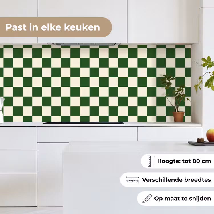 Keuken achterwand - Schaakbord - Patroon - Groen — 4