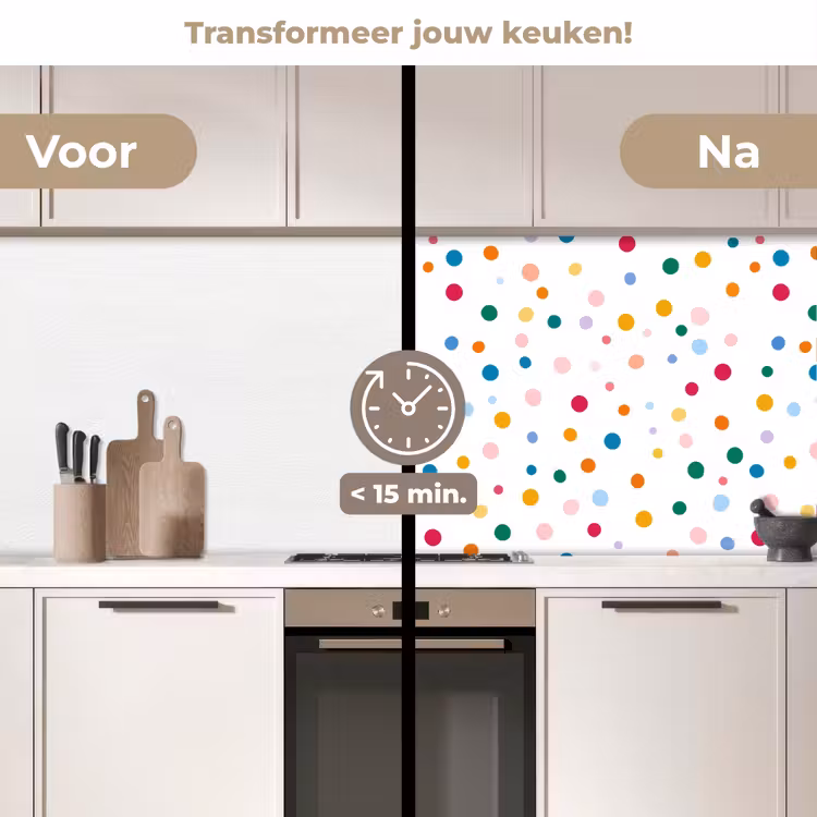 Keuken achterwand - Stippen - Speels - Kleurrijk — 2