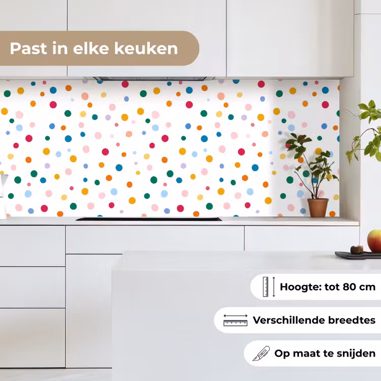 Keuken achterwand - Stippen - Speels - Kleurrijk — 4