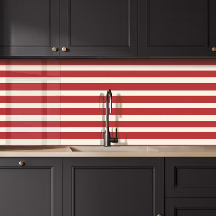 Keuken achterwand - Strepen - Patroon - Rood — 6