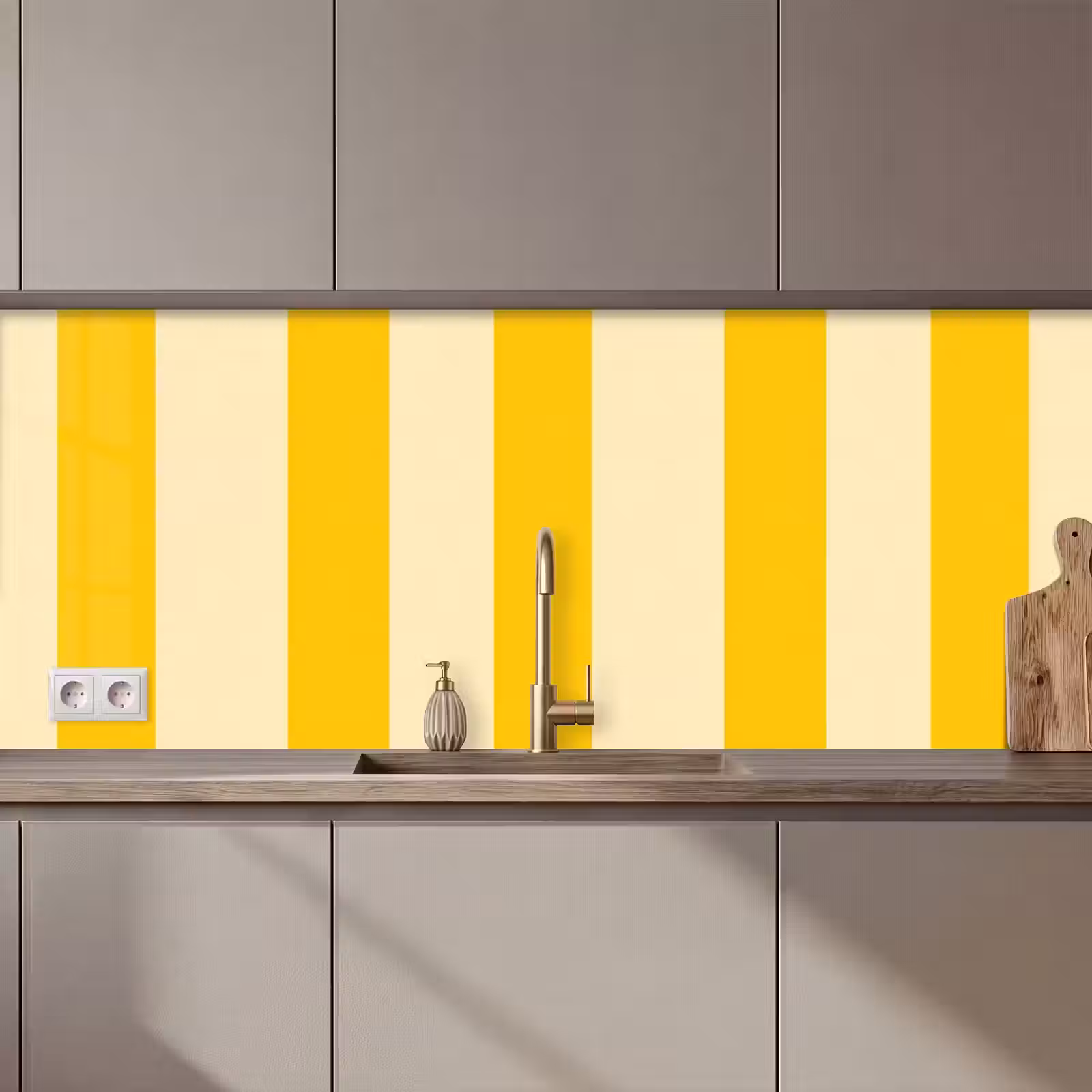 Keuken achterwand - Strepen - Klassiek - Geel — 1