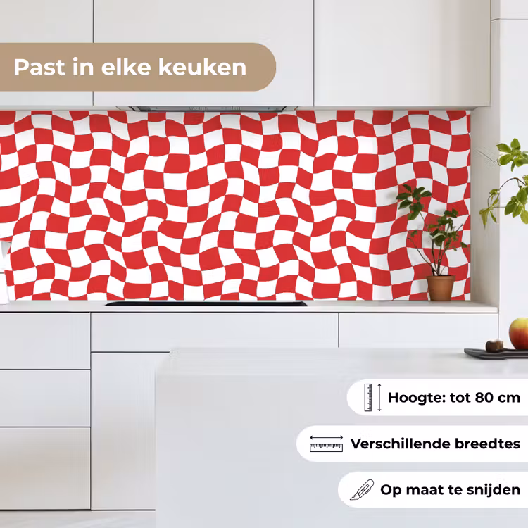 Keuken achterwand - Golvend - Patroon - Rood — 4