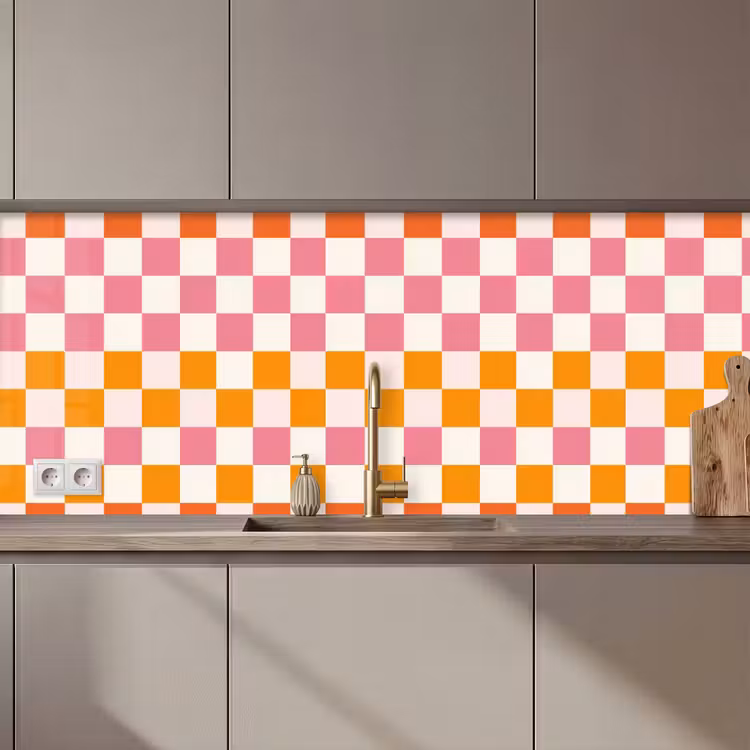Keuken achterwand - Patroon - Oranje — 1