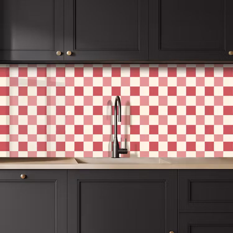 Keuken achterwand - Patroon - Schaak - Roze — 6