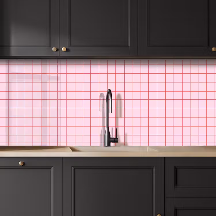 Keuken achterwand - Raster - Patroon - Roze — 6
