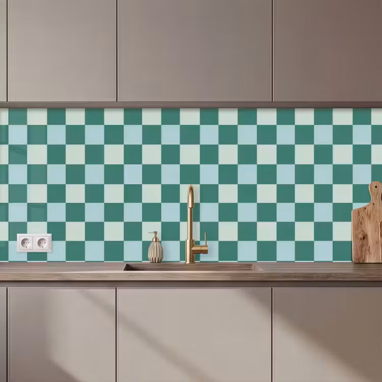 Keuken achterwand - Schaak - Klassiek - Groen — 1