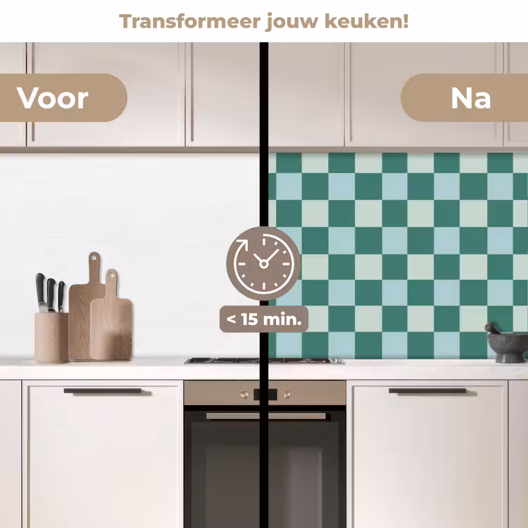 Keuken achterwand - Schaak - Klassiek - Groen — 2
