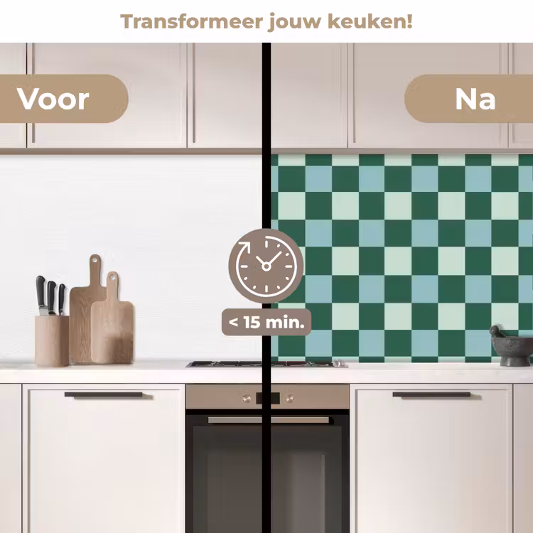 Keuken achterwand - Schaakbord - Klassiek - Groen — 2