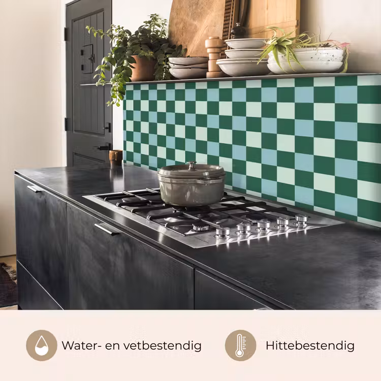Keuken achterwand - Schaakbord - Klassiek - Groen — 3