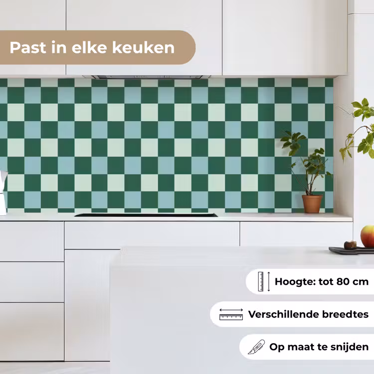 Keuken achterwand - Schaakbord - Klassiek - Groen — 4