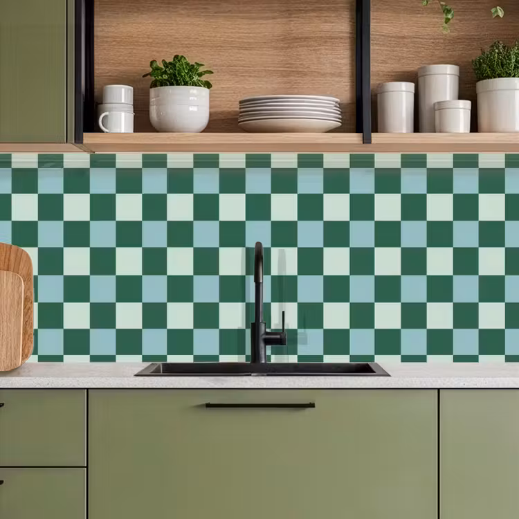 Keuken achterwand - Schaakbord - Klassiek - Groen — 5