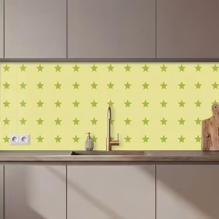 Keuken achterwand - Sterren - Patroon - Groen — 1