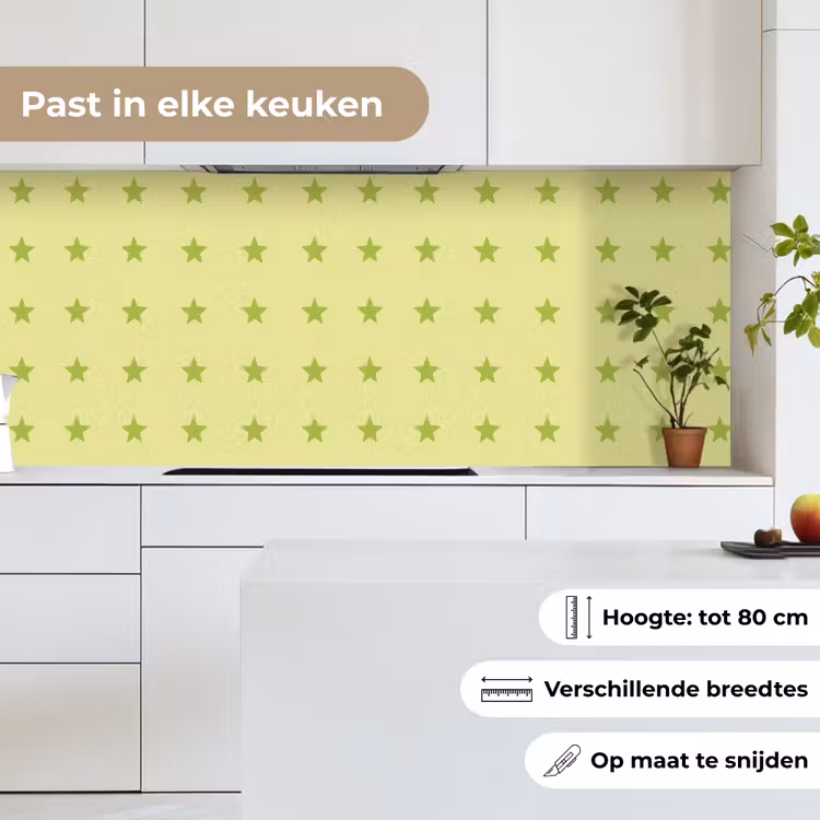 Keuken achterwand - Sterren - Patroon - Groen — 4