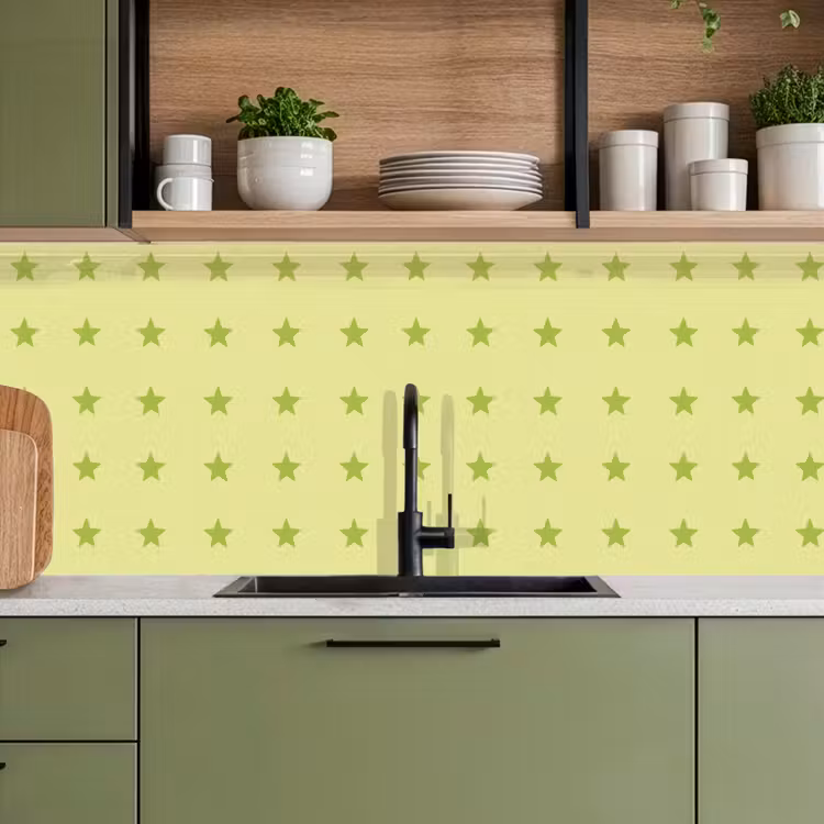 Keuken achterwand - Sterren - Patroon - Groen — 5