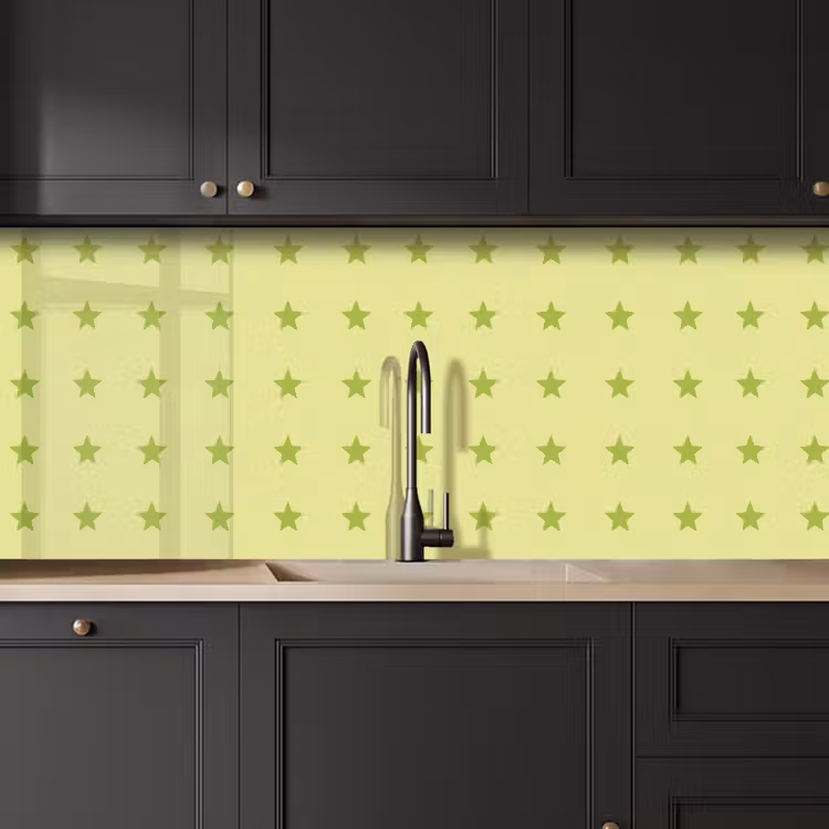 Keuken achterwand - Sterren - Patroon - Groen — 6