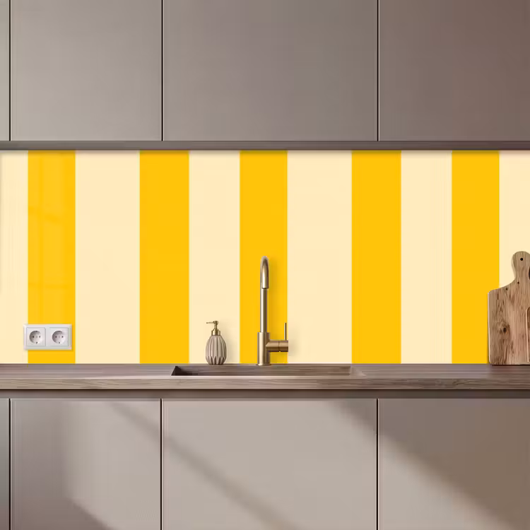 Keuken achterwand - Strepen - Klassiek - Geel — 1