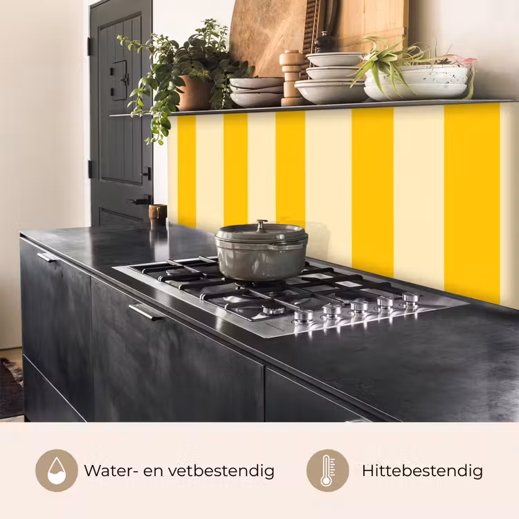 Keuken achterwand - Strepen - Klassiek - Geel — 3
