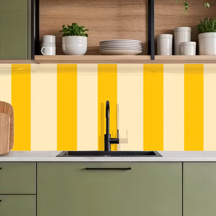 Keuken achterwand - Strepen - Klassiek - Geel — 5