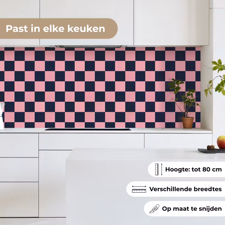 Keuken achterwand - Traditioneel - Patroon - Blauw - Roze — 4