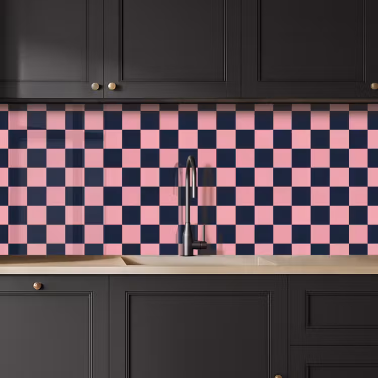 Keuken achterwand - Traditioneel - Patroon - Blauw - Roze — 6