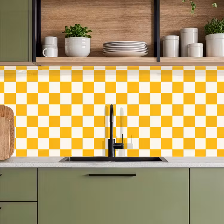 Keuken achterwand - Traditioneel - Patroon - Geel — 5