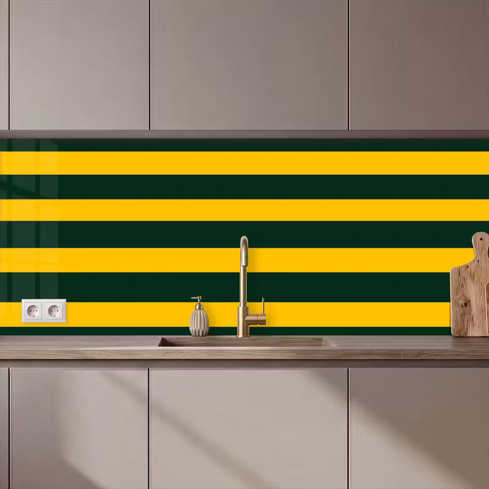 Keuken achterwand - Klassiek - Strepen - Groen — 1