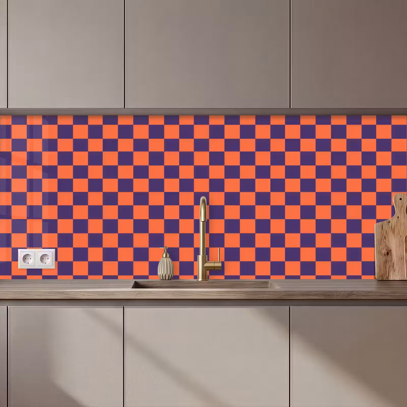 Keuken achterwand - Patroon - Klassiek - Paars — 1