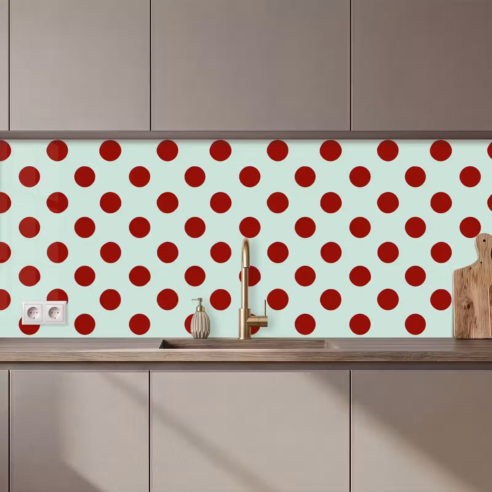 Keuken achterwand - Polka - Dots - Rood — 1