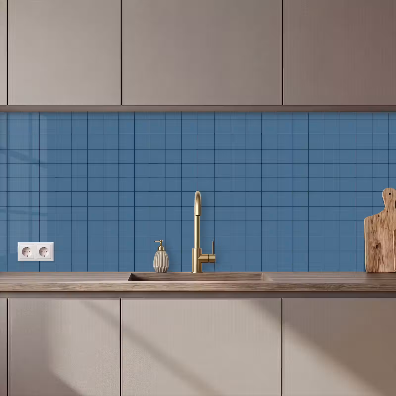 Keuken achterwand - Ruiten - Geometrisch - Blauw — 1