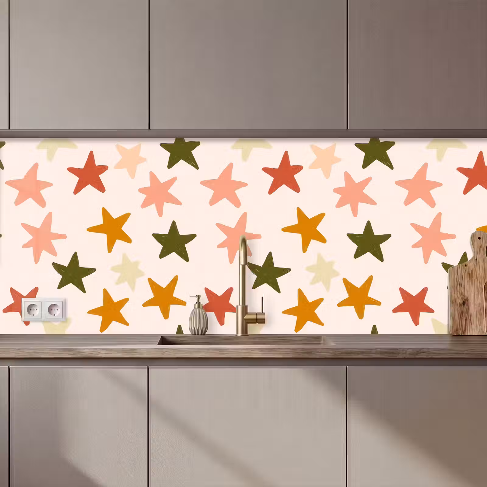 Keuken achterwand - Sterren - Patroon - Kleurrijk — 1