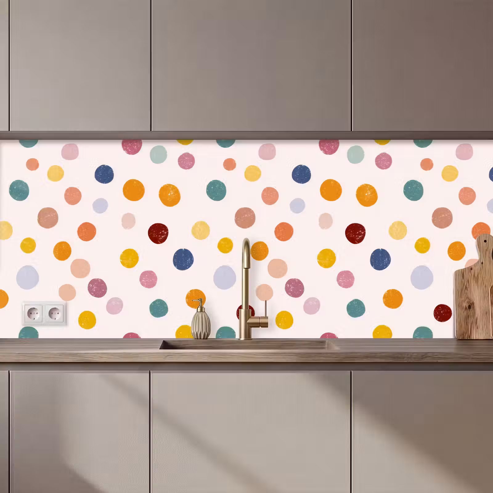 Keuken achterwand - Stippen - Subtiel - Kleurrijk — 1