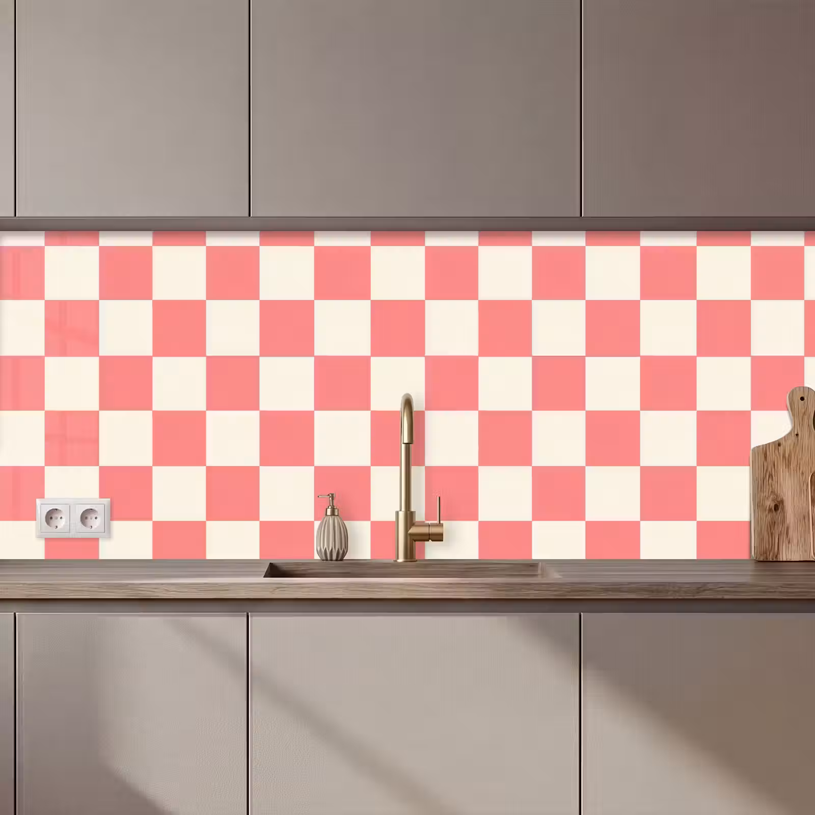 Keuken achterwand - Traditioneel - Patroon - Roze — 1