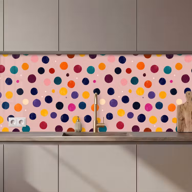 Keuken achterwand - Cirkels - Patroon - Kleurrijk — 1