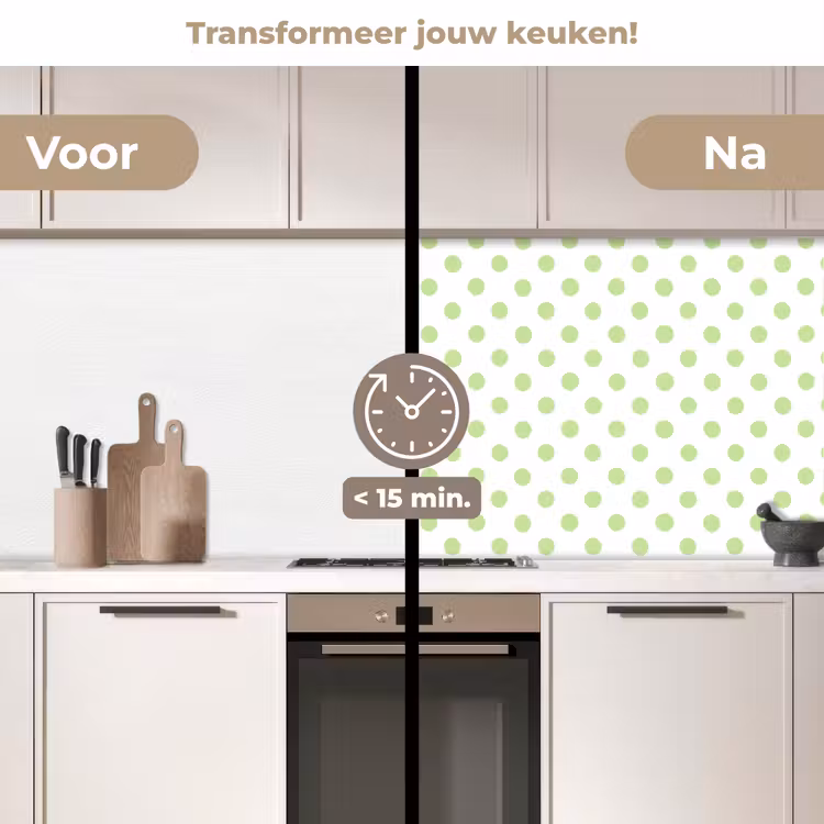 Keuken achterwand - Dots - Klassiek - Groen — 2