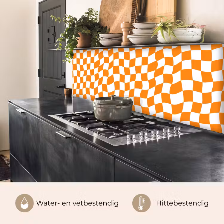 Keuken achterwand - Golvend - Patroon - Oranje — 3