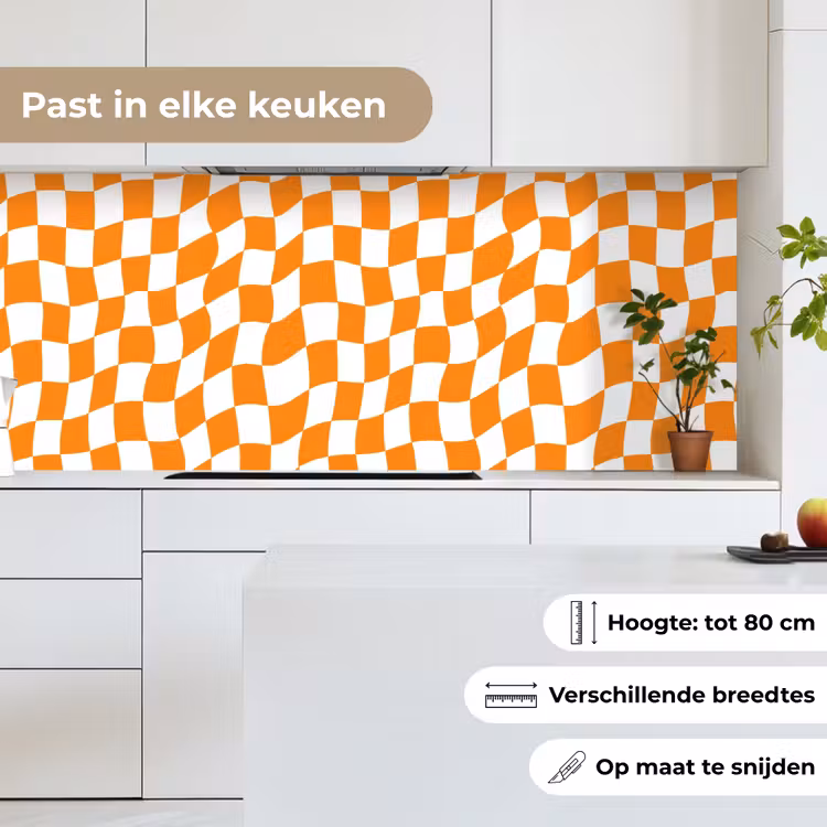 Keuken achterwand - Golvend - Patroon - Oranje — 4