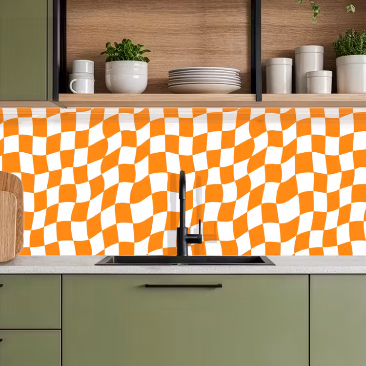 Keuken achterwand - Golvend - Patroon - Oranje — 5