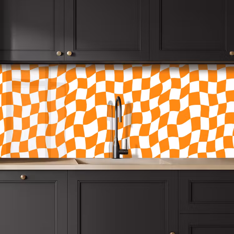 Keuken achterwand - Golvend - Patroon - Oranje — 6