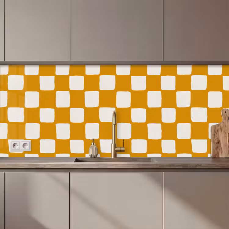 Keuken achterwand - Grafisch - Patroon - Oker — 1