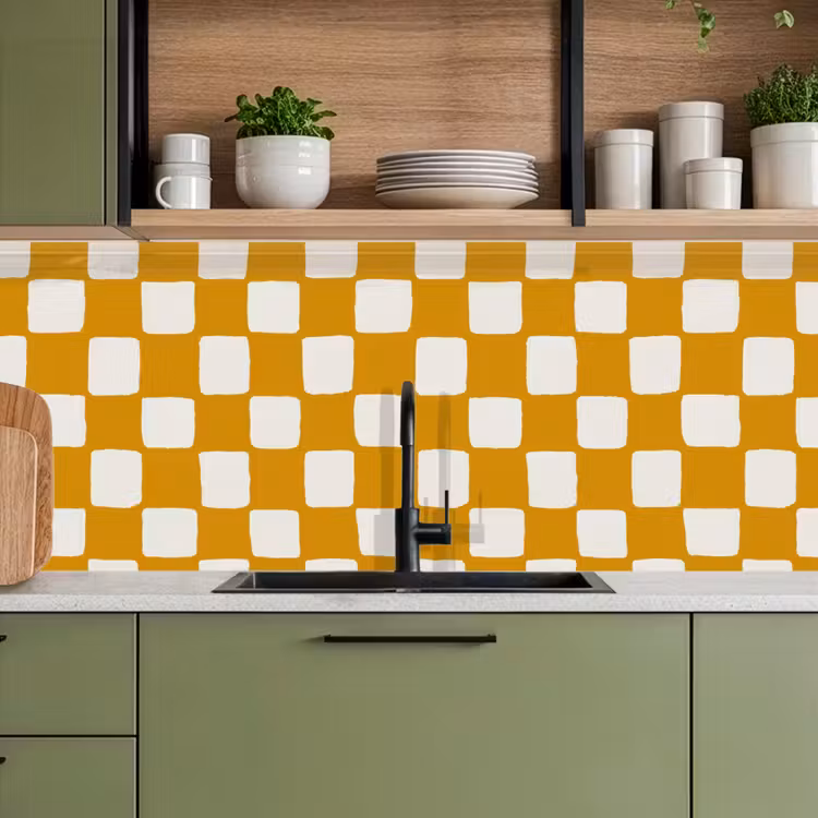 Keuken achterwand - Grafisch - Patroon - Oker — 5