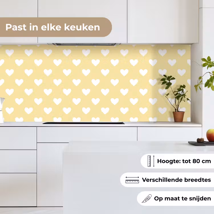 Keuken achterwand - Hartjes - Patroon - Geel — 4