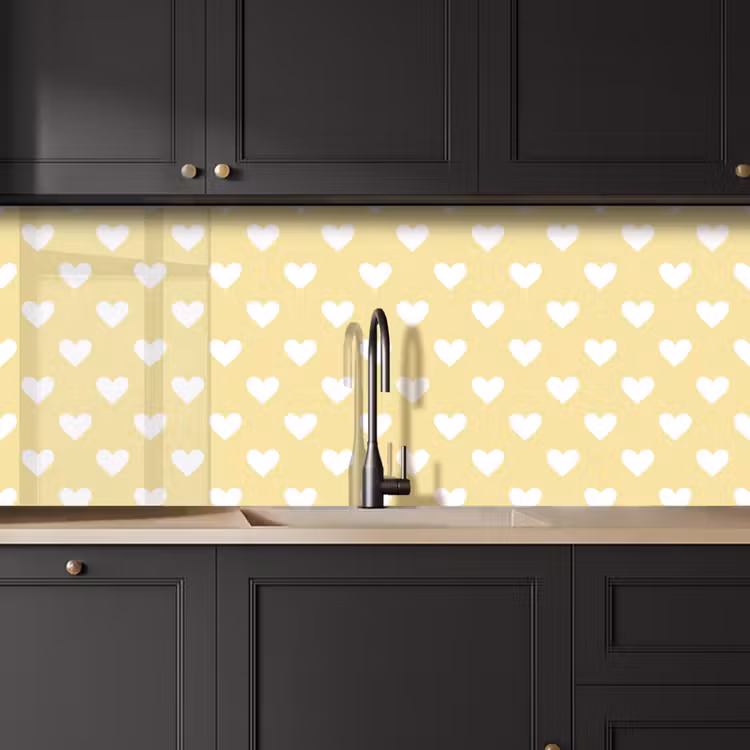 Keuken achterwand - Hartjes - Patroon - Geel — 6