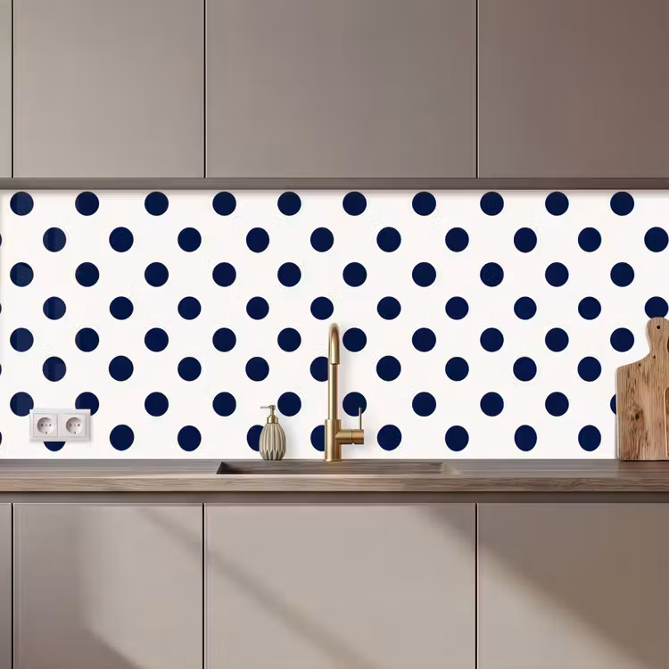 Keuken achterwand - Klassiek - Stippen - Blauw — 1
